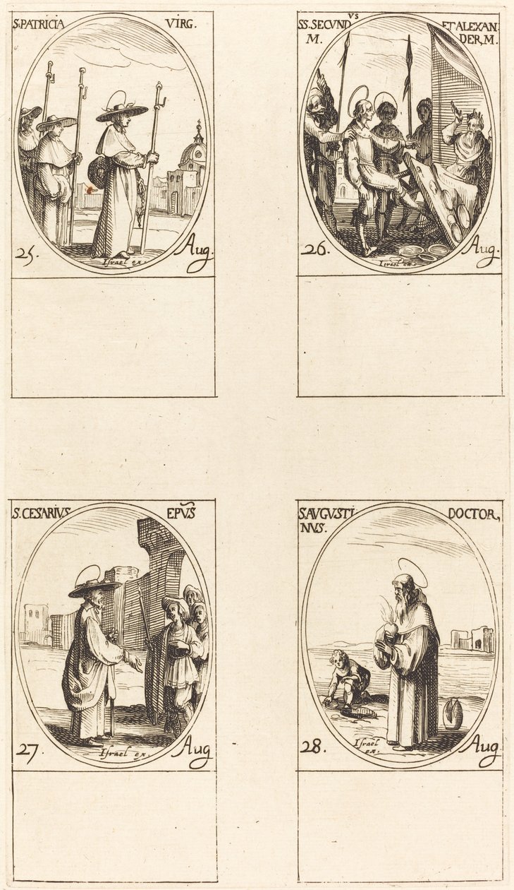 St. Patricia; Sts. Secundus und Alexander; St. Cesarius; St. Augustin von Jacques Callot