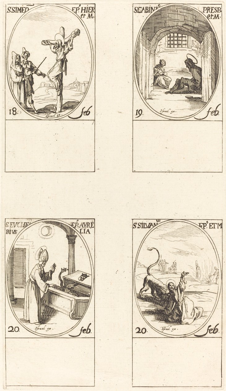 St. Simeon; St. Gabinius; St. Eucharius; St. Silvanus von Jacques Callot