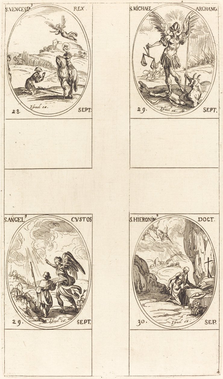St. Wenzel; St. Michael, Erzengel; Der Schutzengel; St. Hieronymus von Jacques Callot
