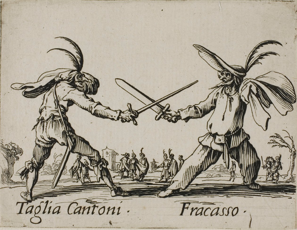 Taglia Cantoni - Fracasso, Platte 24 aus Balli di Sfessania von Jacques Callot