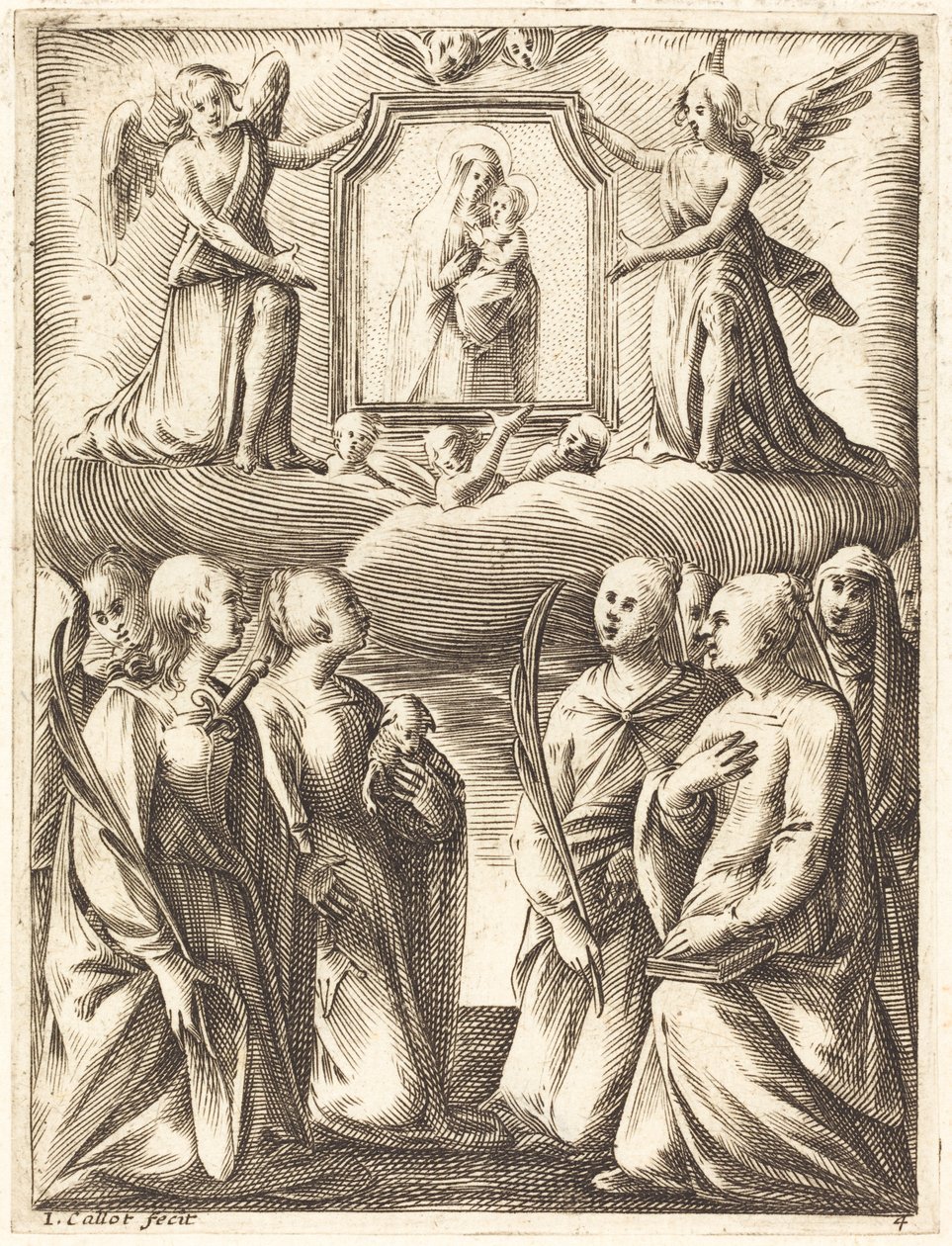 Die Anbetung der Jungfrau und des Kindes von Jacques Callot