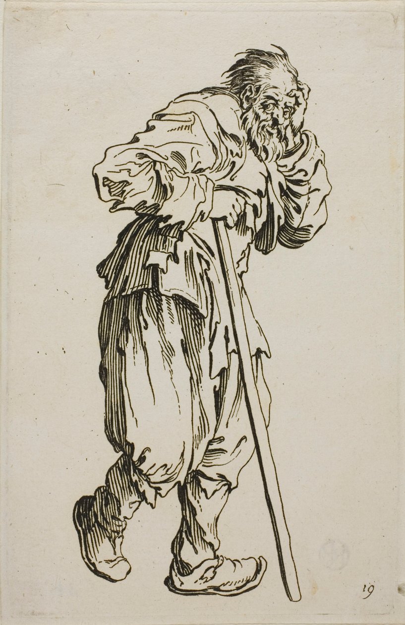 Der Bettler auf Krücken, Platte sechzehn aus Die Bettler von Jacques Callot