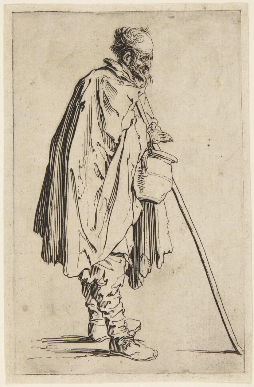 Der Bettler mit dem Fußwärmer von Jacques Callot