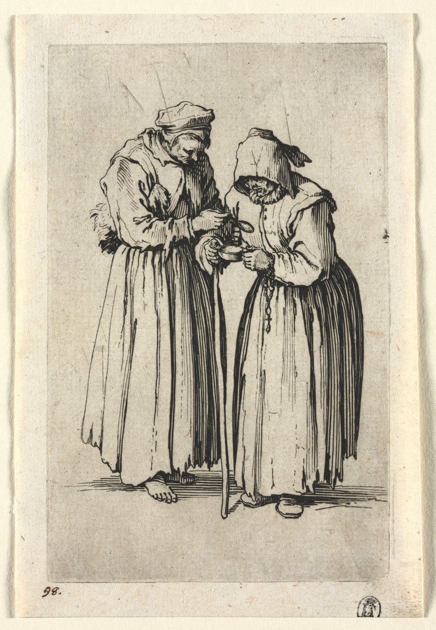 Die Bettler: Zwei Bettlerinnen von Jacques Callot
