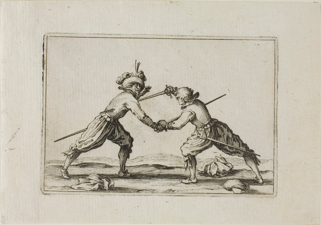 Das Duell mit Schwertern, aus Die Caprices von Jacques Callot