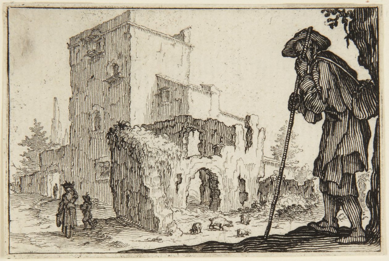 Der Hirte und die Ruinen von Jacques Callot