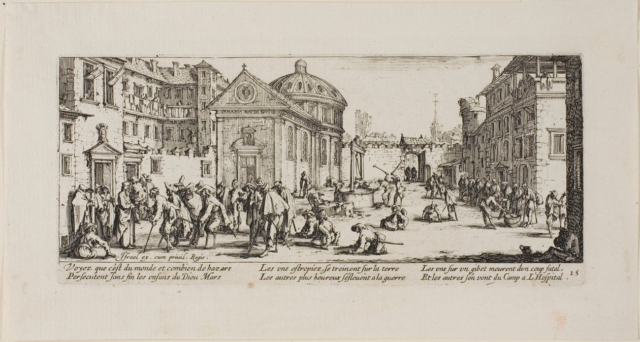 Das Krankenhaus, Tafel fünfzehn aus Die Elenden des Krieges von Jacques Callot