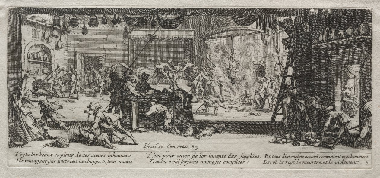 Die großen Leiden des Krieges: Plünderung von Jacques Callot