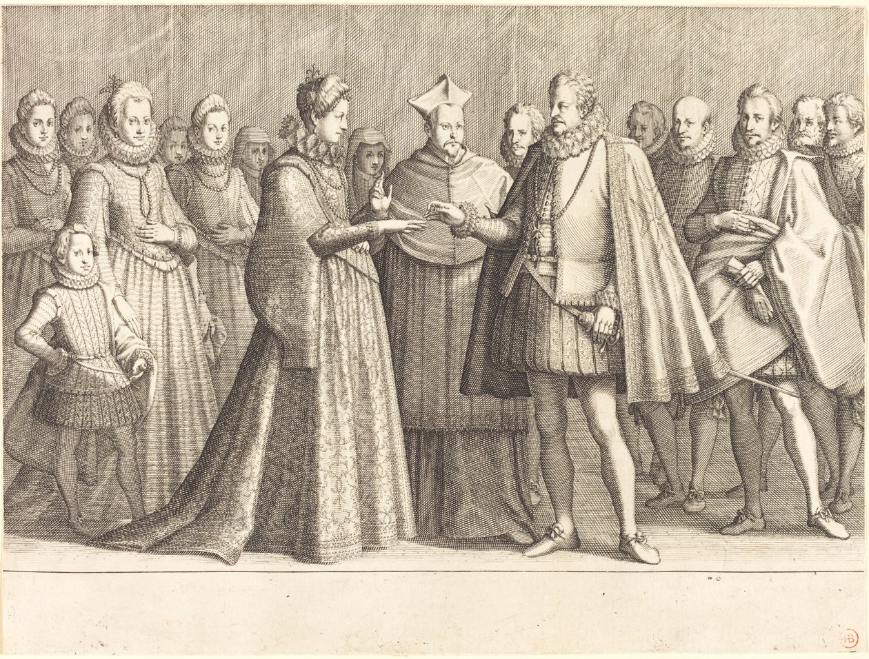 Die Hochzeit von Ferdinando und Christine von Lothringen von Jacques Callot