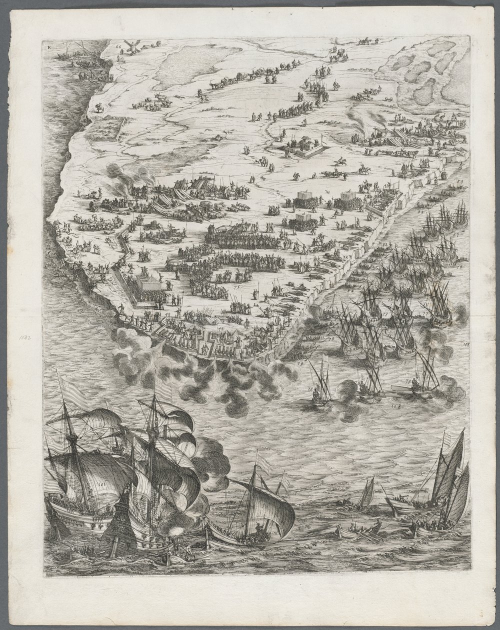 Die Belagerung von La Rochelle: Platte 10 von Jacques Callot