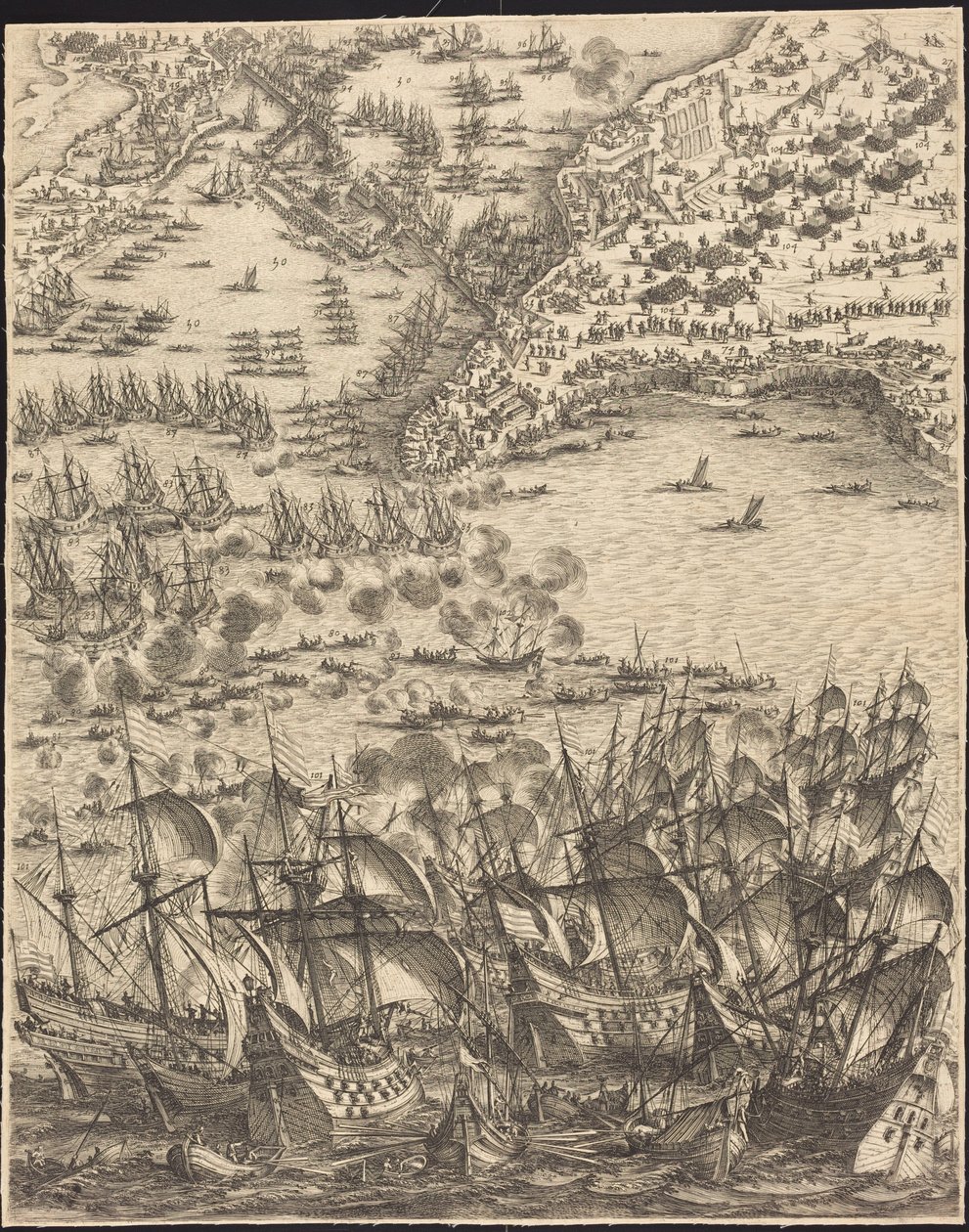 Die Belagerung von La Rochelle [Tafel 11 von 16; Set umfasst 1952.8.97-112] von Jacques Callot