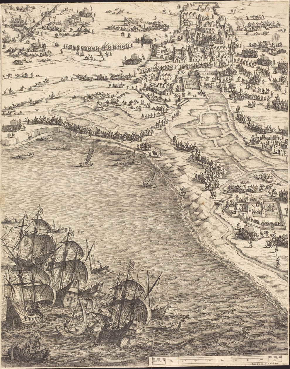 Die Belagerung von La Rochelle [Platte 12 von 16; Set umfasst 1952.8.97-112] von Jacques Callot