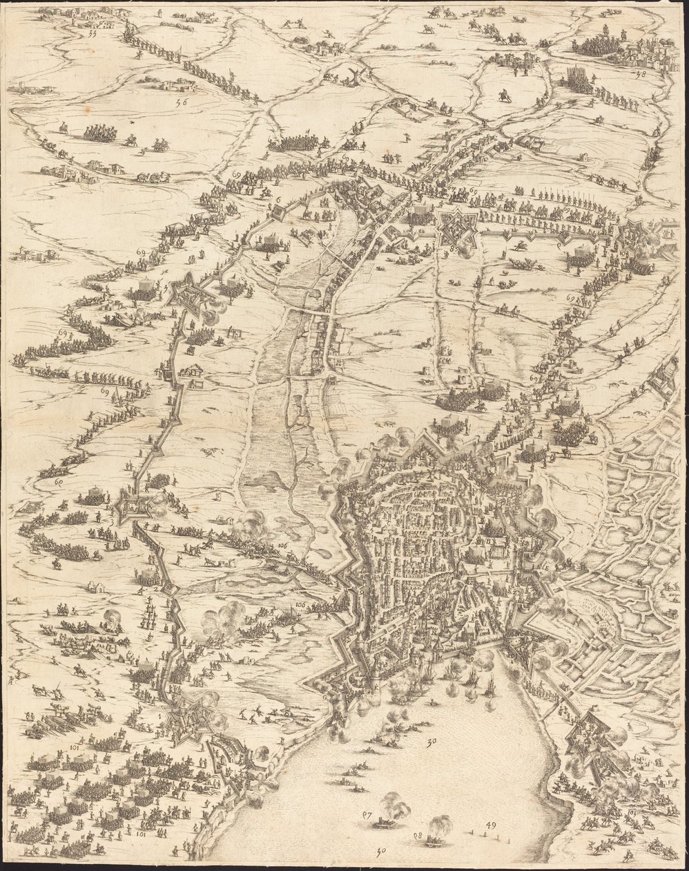 Die Belagerung von La Rochelle (Platte 6 von 16) von Jacques Callot