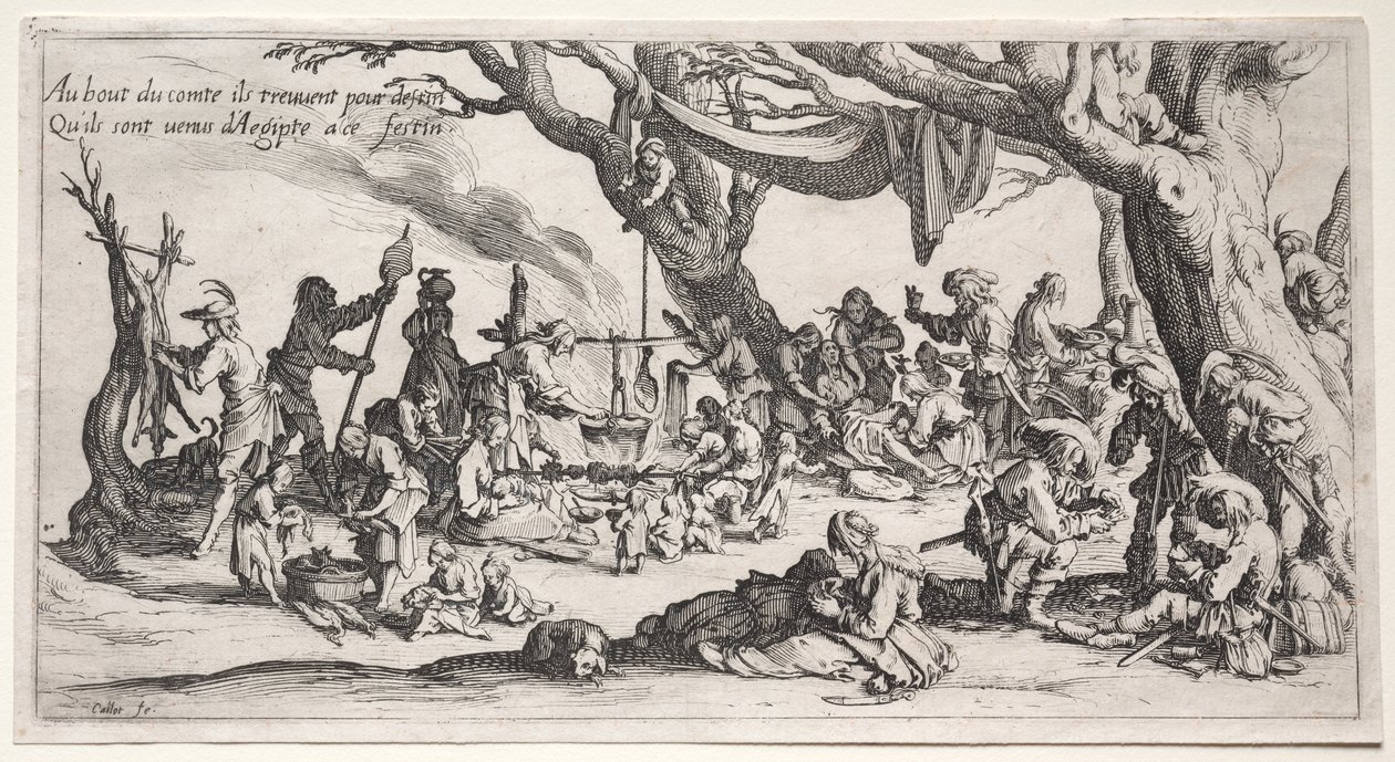 Die Bohémiens: Der Rastplatz: Das Fest der Bohémiens von Jacques Callot