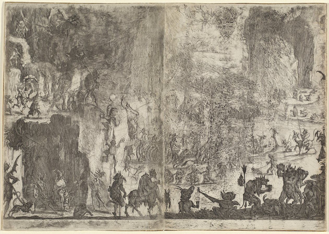 Die Versuchung des heiligen Antonius (erste Version), um 1617 von Jacques Callot