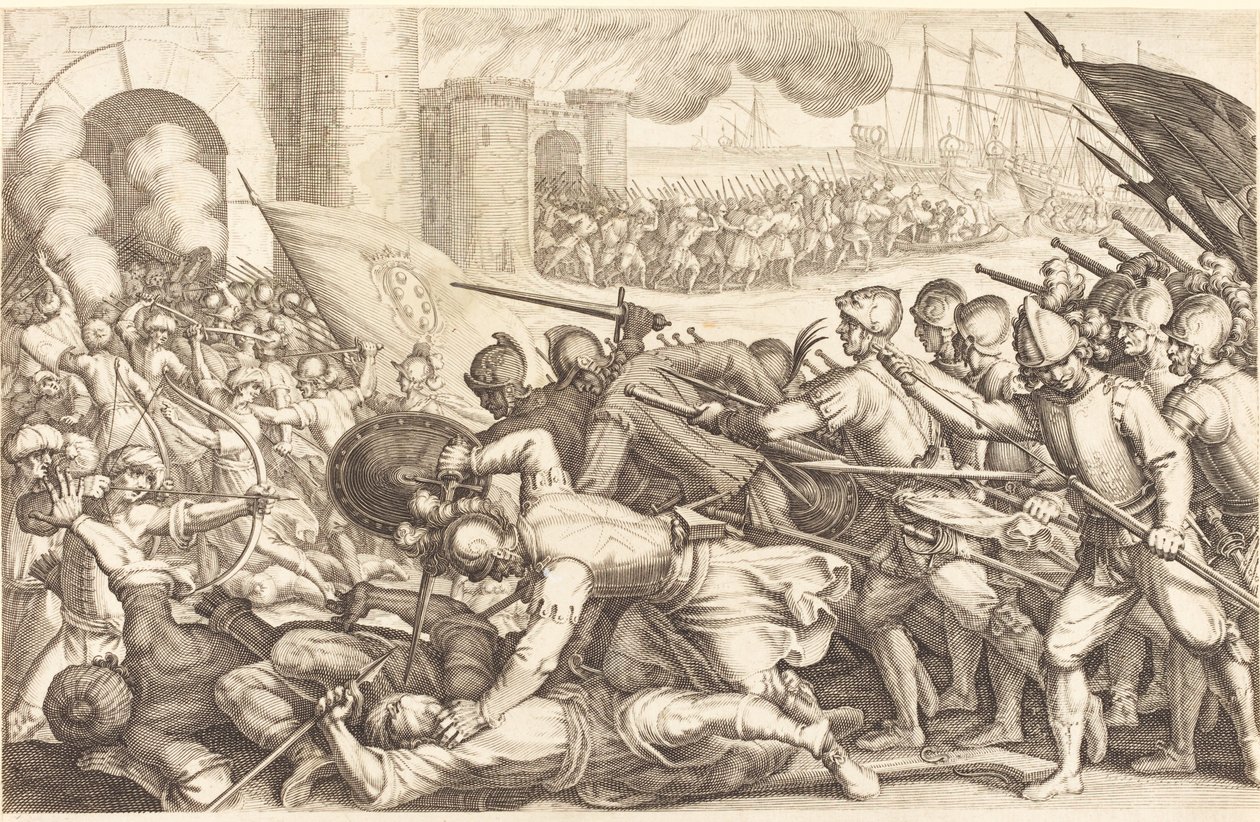 Die Truppen erzwingen das Tor einer Stadt von Jacques Callot