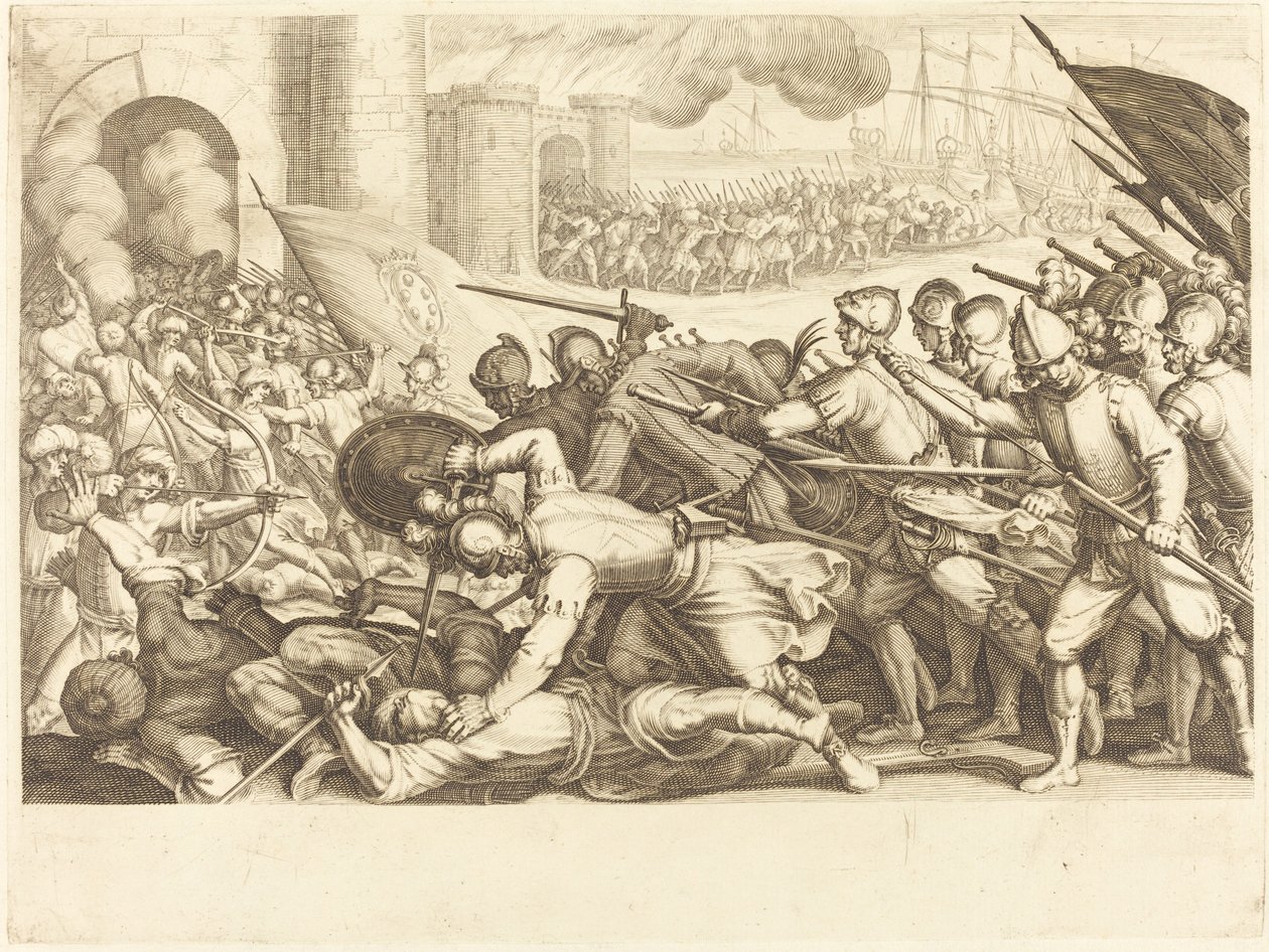 Die Truppen erzwingen das Tor einer Stadt von Jacques Callot