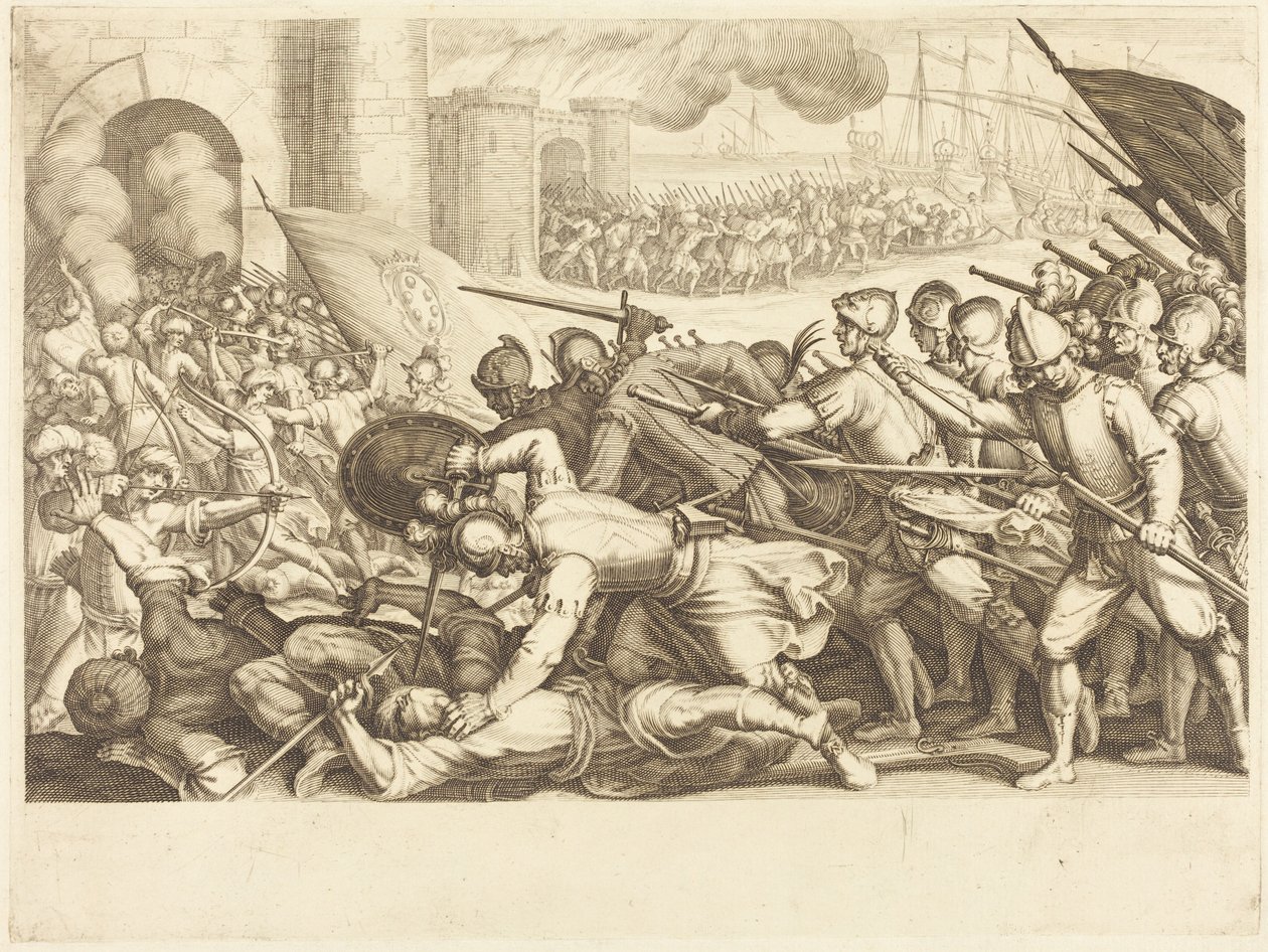Die Truppen erzwingen das Tor einer Stadt von Jacques Callot