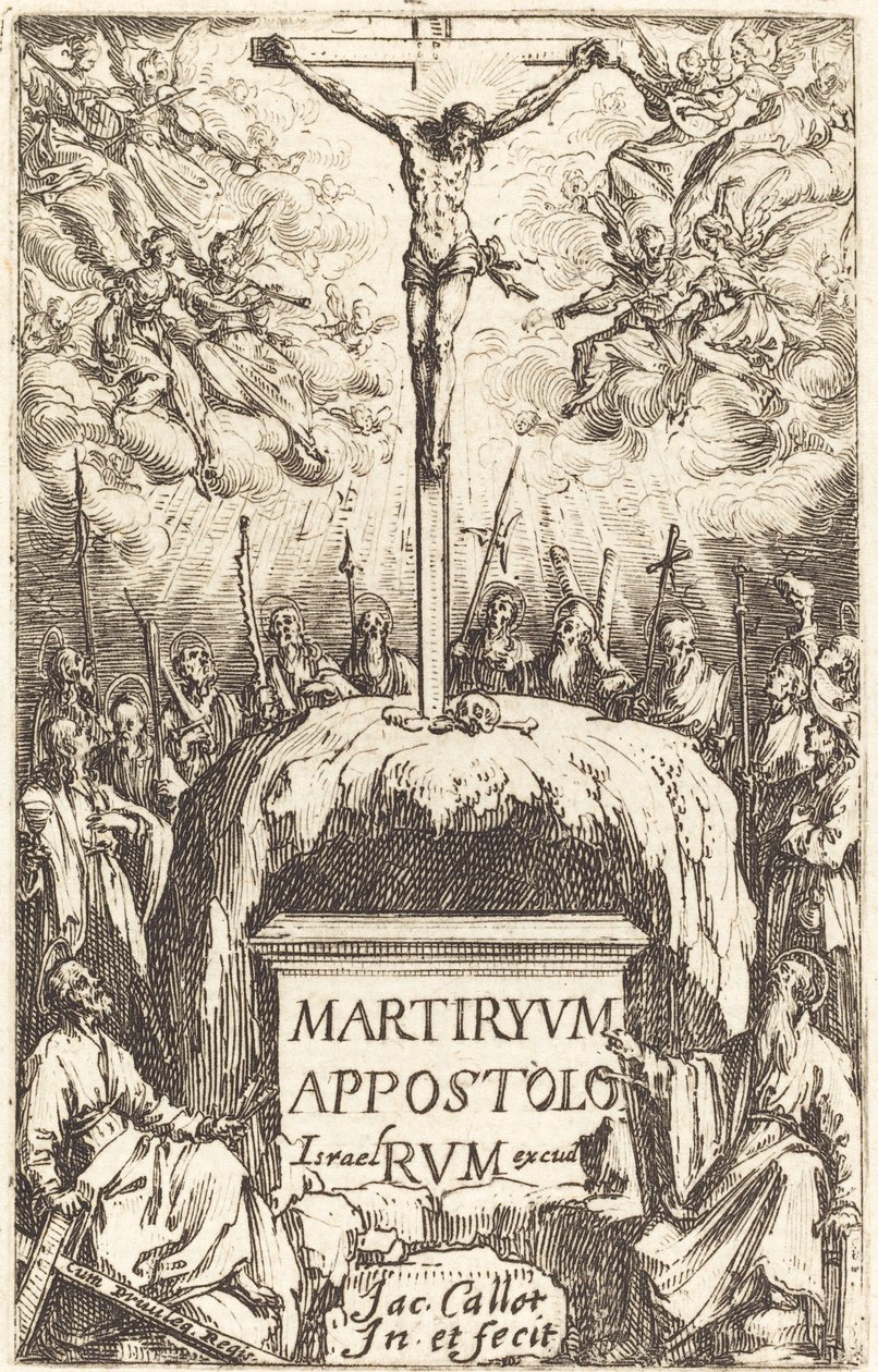 Titelseite für "Die Märtyrertode der Apostel" von Jacques Callot