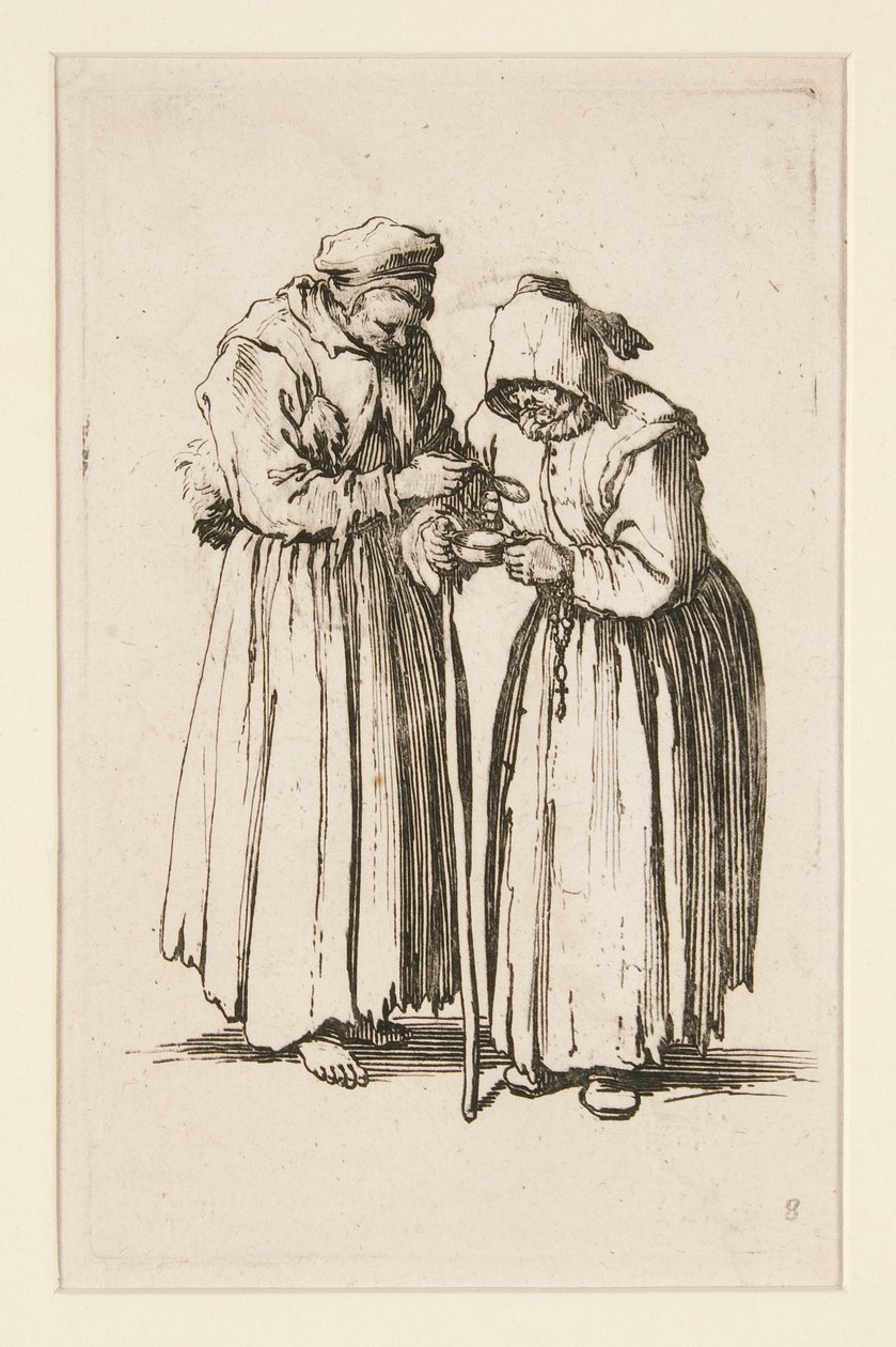 Zwei Bettlerinnen, aus Die Bettler von Jacques Callot