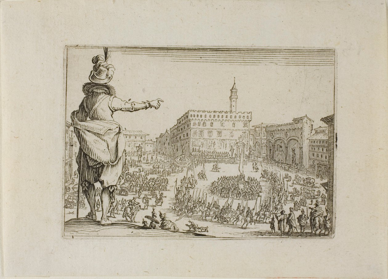 Ansicht der Piazza Signoria, aus Die Launen von Jacques Callot