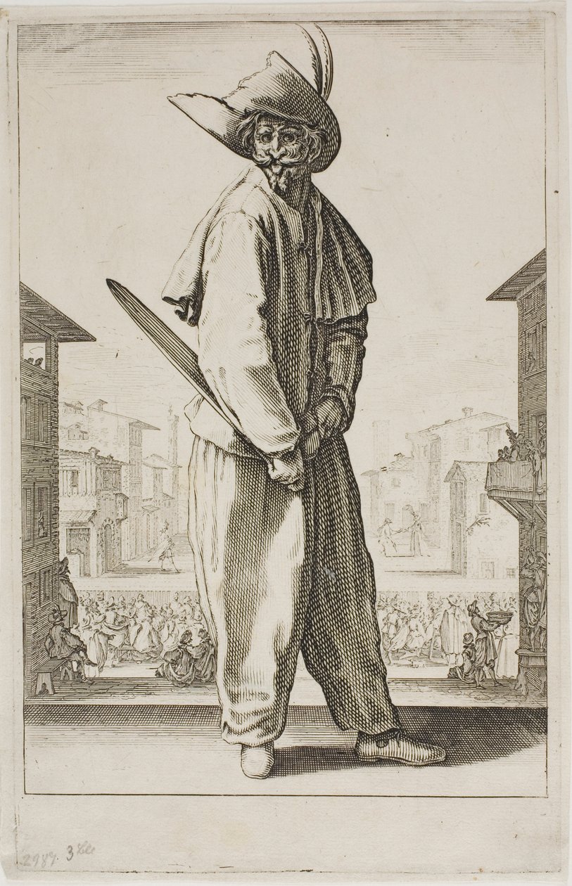 Zanni, aus Drei italienische Komödianten von Jacques Callot