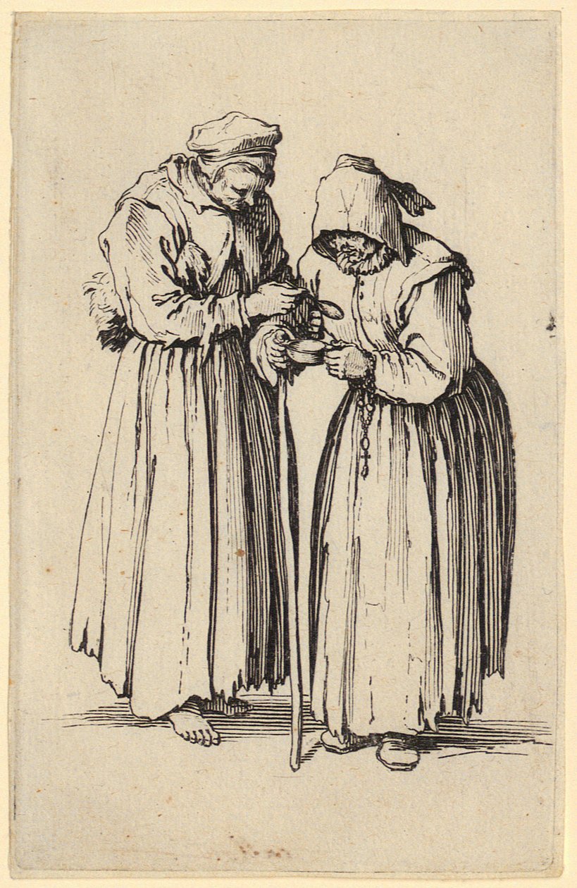 Zwei Bettlerinnen, Blatt 9 der Folge „Die Bettler“ von Jacques Callot