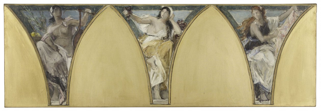 Skizze für das Pariser Rathaus: Languedoc. Gascogne. Lyonnais, ca. 1888 von Jacques Fernand Humbert