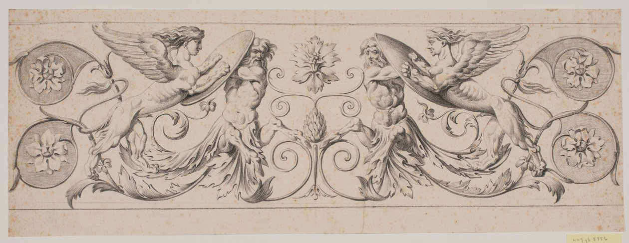 Dekorative Fries mit Kentauren und Sphinxen von Jacques Francois Joseph Saly