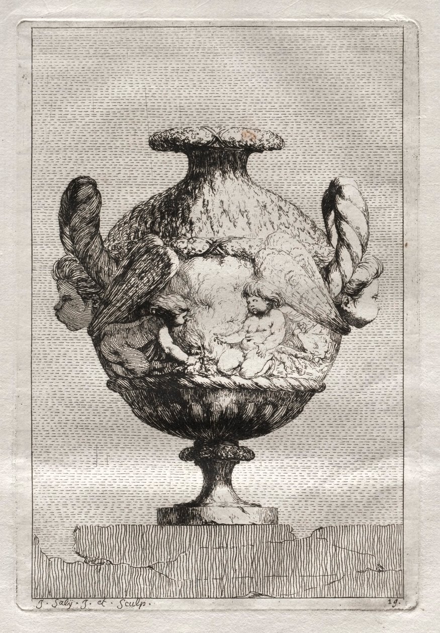 Suite von Vasen: Platte 19, 1746 von Jacques Francois Joseph Saly