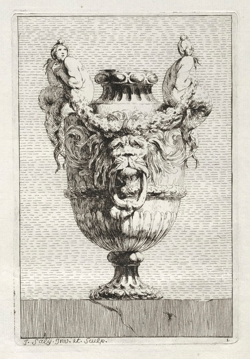 Suite von Vasen: Platte 1, 1746 von Jacques Francois Joseph Saly