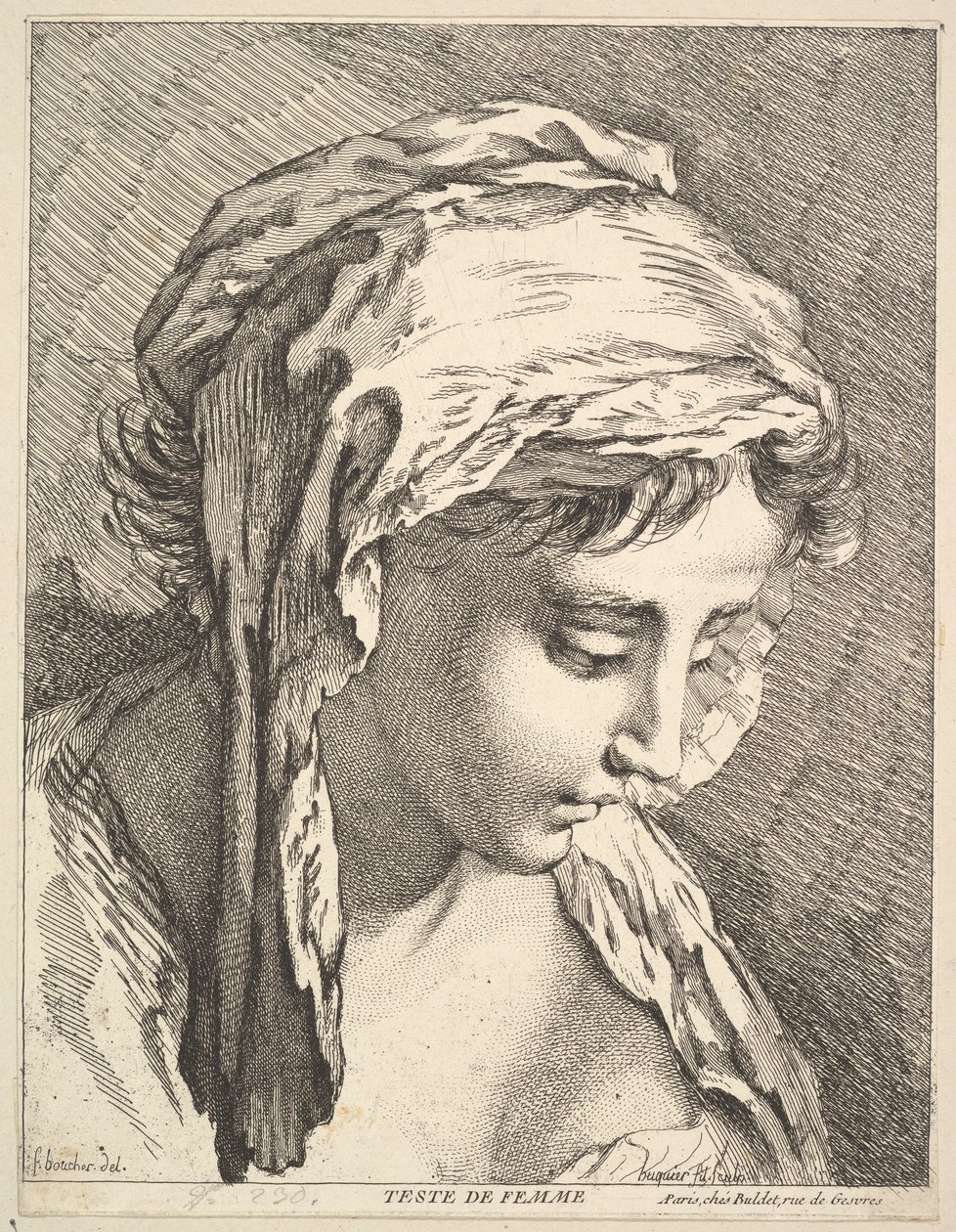 Kopf einer Frau von Jacques Gabriel Huquier