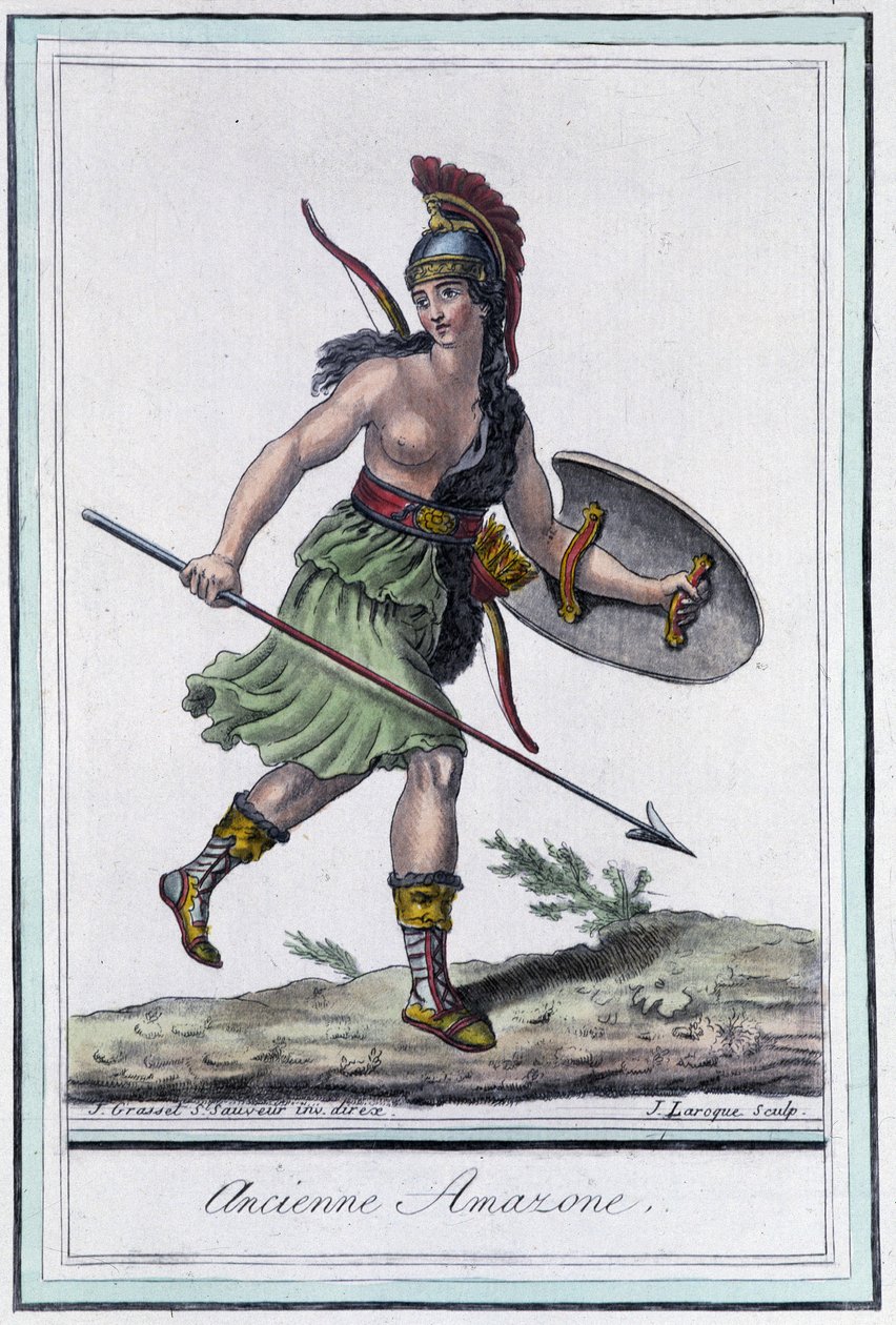 Alte Amazone (in „Enzyklopädie der Reisen“ von Grasset St Sauveur, herausgegeben 1796) von Jacques Grasset de Saint Sauveur