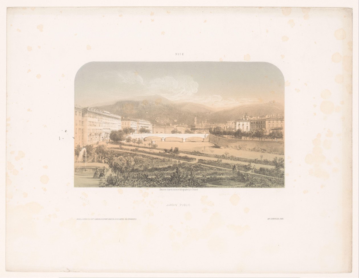 Blick auf den Jardin public und die Pont-Neuf in Nizza von Jacques Guiaud