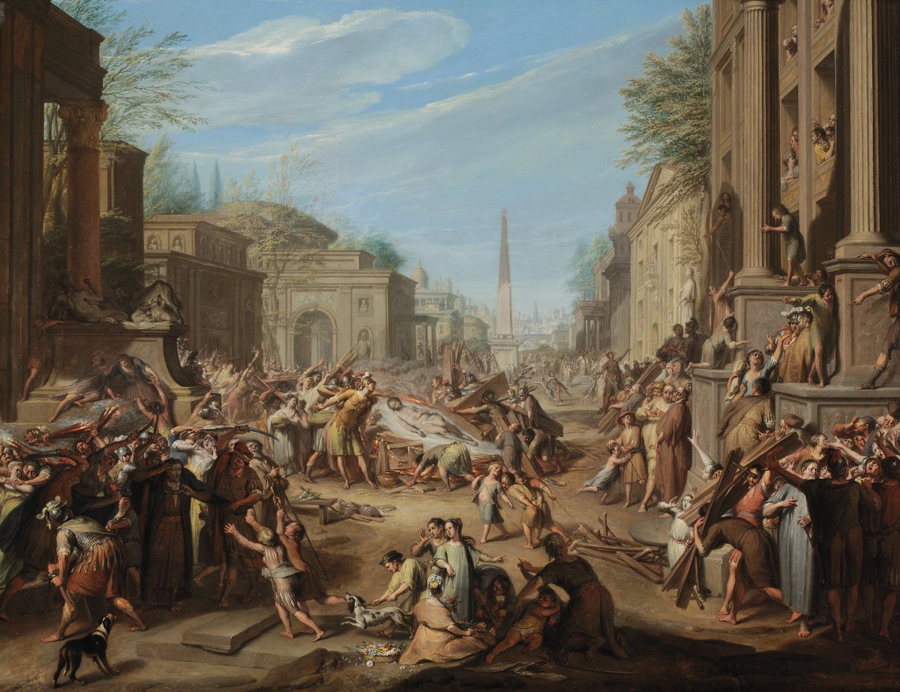 Die Unruhen in Rom nach dem Tod Cäsars von Jacques Ignatius de Roore