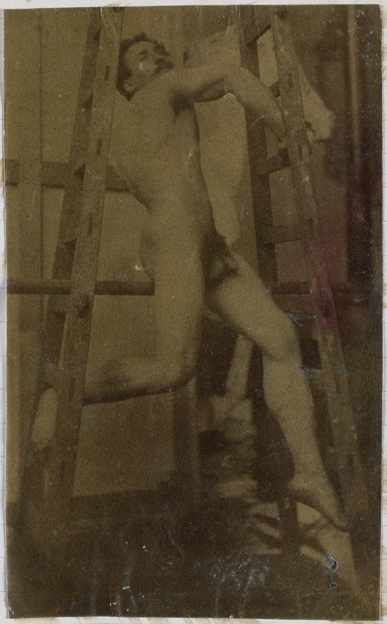 Studie eines männlichen Aktmodells im Atelier von Jacques de Lalaing von Jacques Lalaing (attributed to)