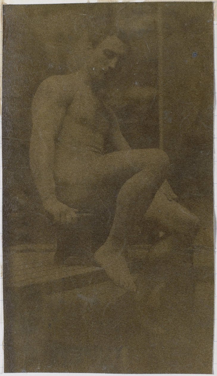 Studie eines männlichen Aktmodells, von der Seite gesehen, im Atelier von Jacques de Lalaing von Jacques Lalaing (attributed to)