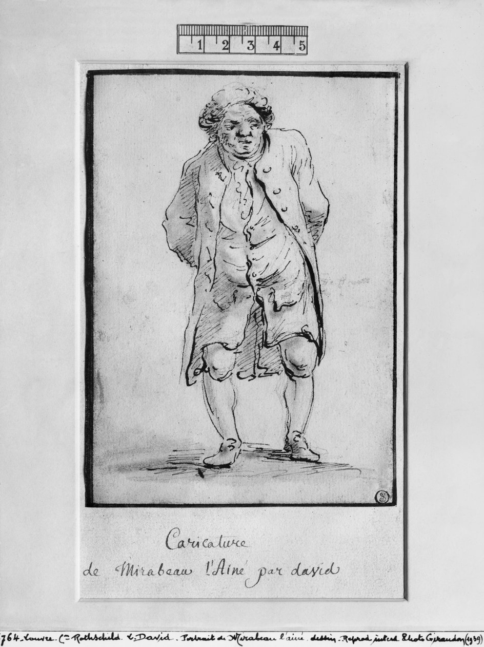 Karikatur von Honoré Gabriel Riqueti, Comte de Mirabeau von Jacques Louis David