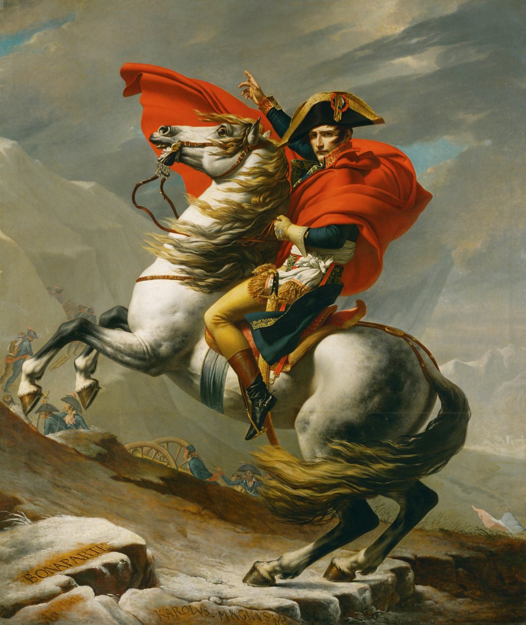 Napoleon überquert den Sankt Bernhard Pass, eine von fünf Versionen von Jacques Louis David
