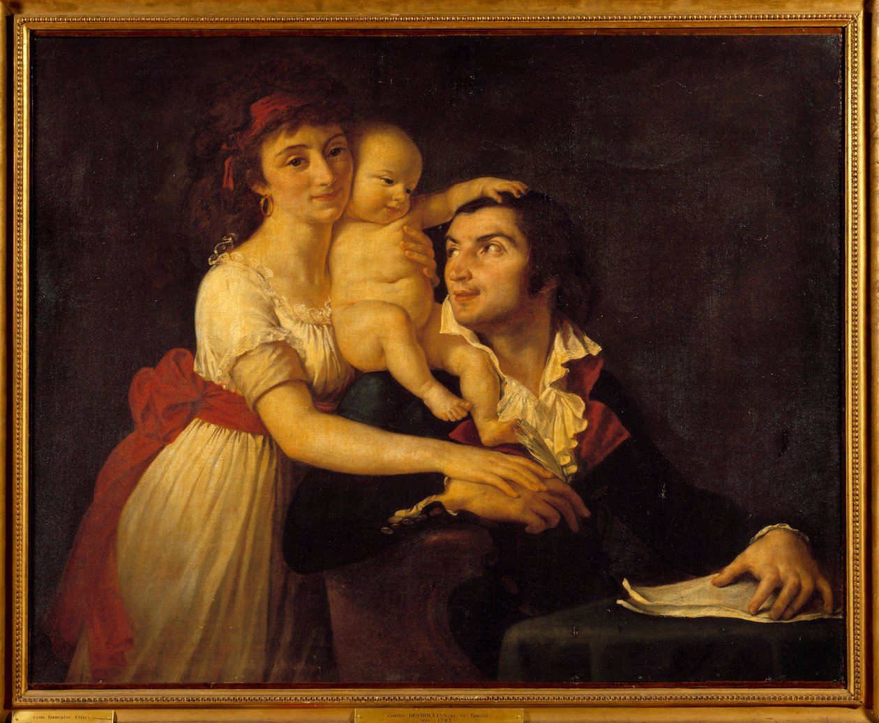 Porträt von Camille Desmoulins, seiner Frau Lucile und ihrem Sohn Horace Camille von Jacques Louis David