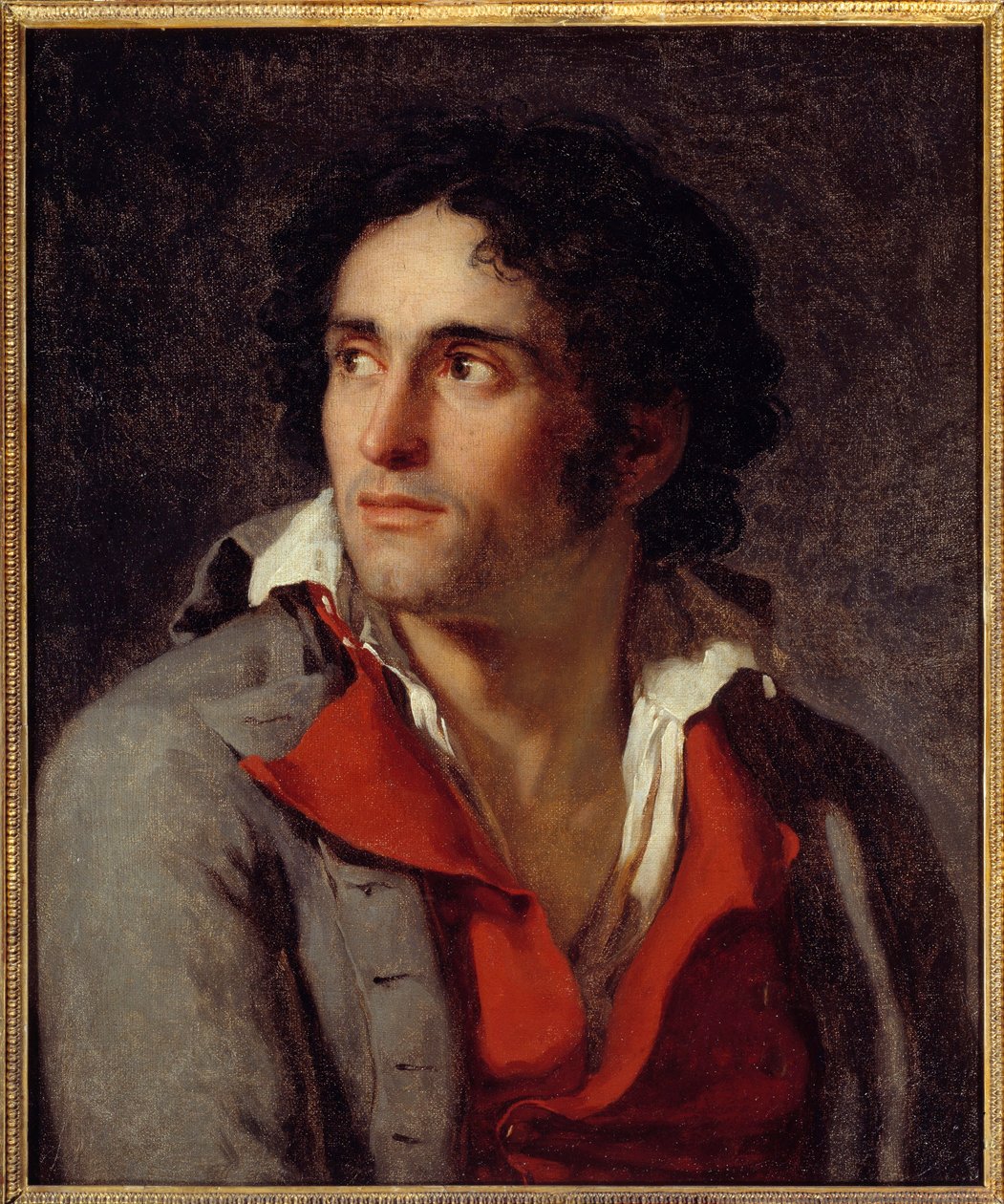 Vermutetes Porträt des Gefängniswärters des Malers Jacques Louis David, der nach Robespierres Sturz 1794 im Gefängnis blieb. 1795 zugeschrieben Jacques Louis David von Jacques Louis David