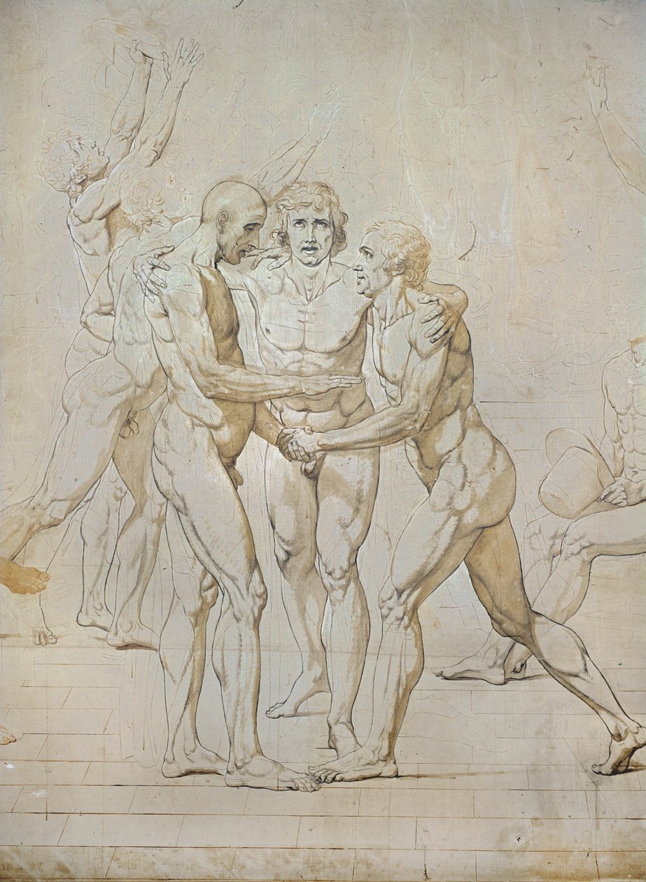 Skizze für den Schwur des Jeu de Paume von Jacques Louis David