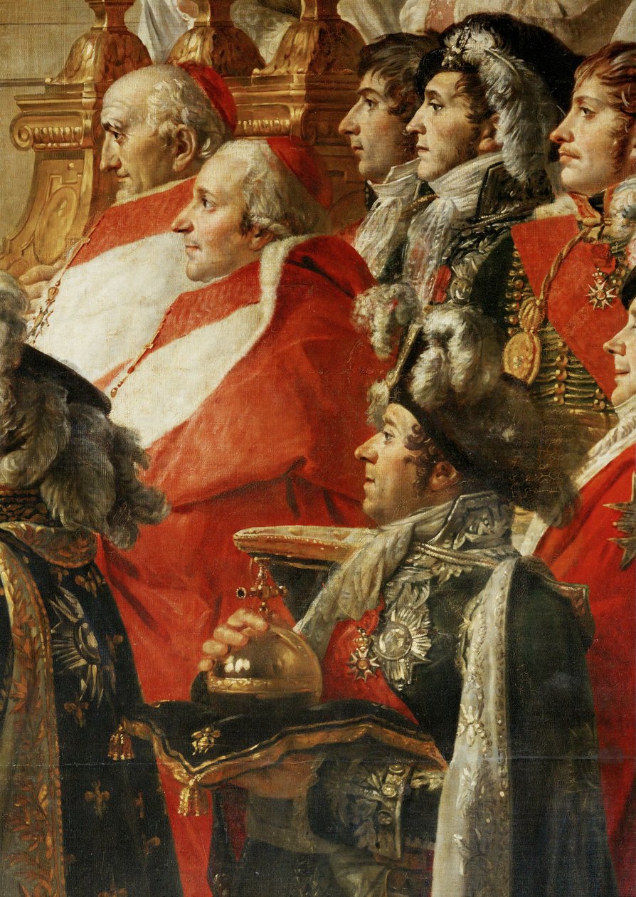 Die Krönung von Napoleon I. durch Papst Pius VII. in der Kathedrale Notre-Dame de Paris von Jacques Louis David