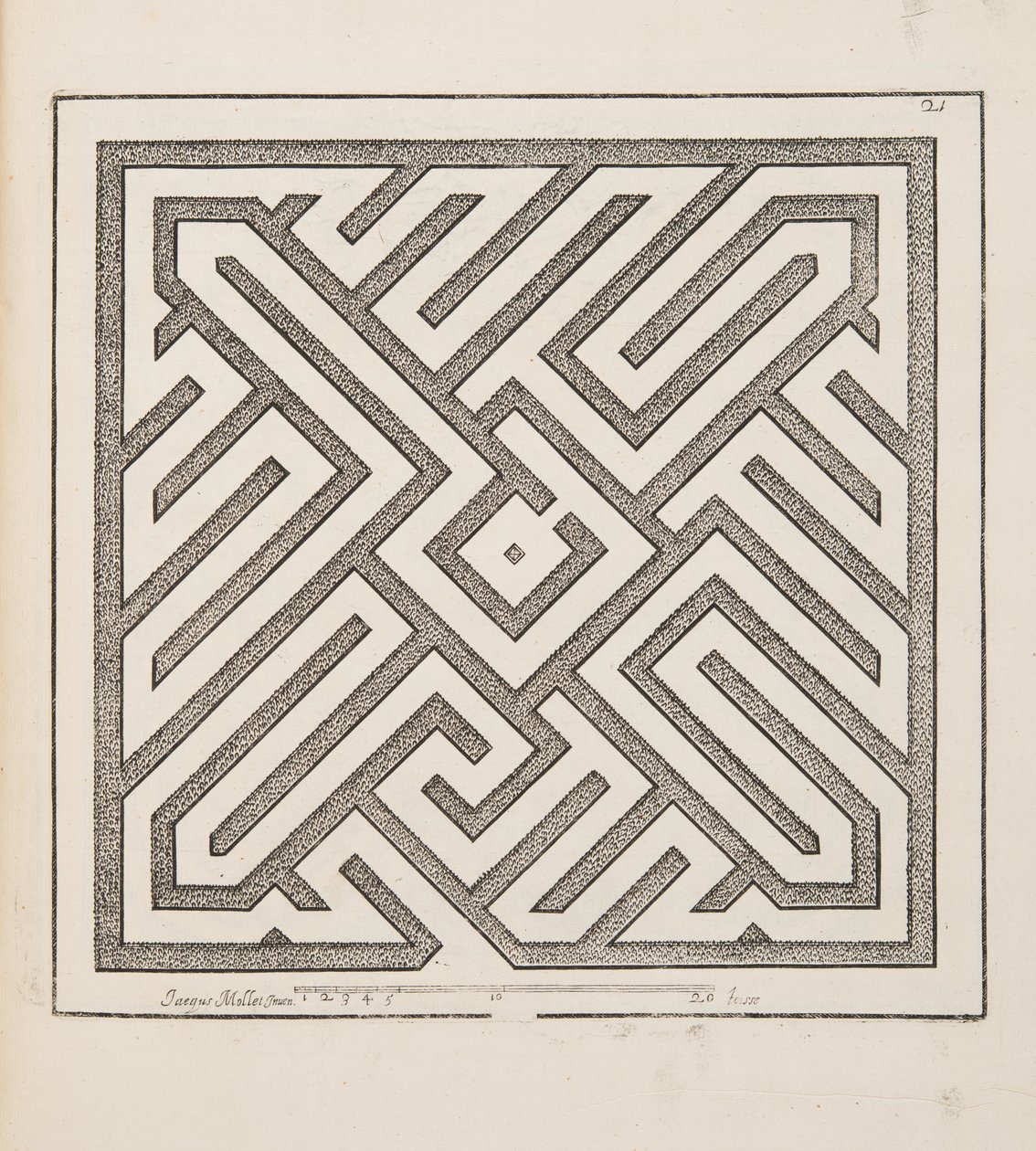 Entwurf für Parterre, aus Theatre des Plans et Jardinages, veröffentlicht 1652 von Jacques Mollet