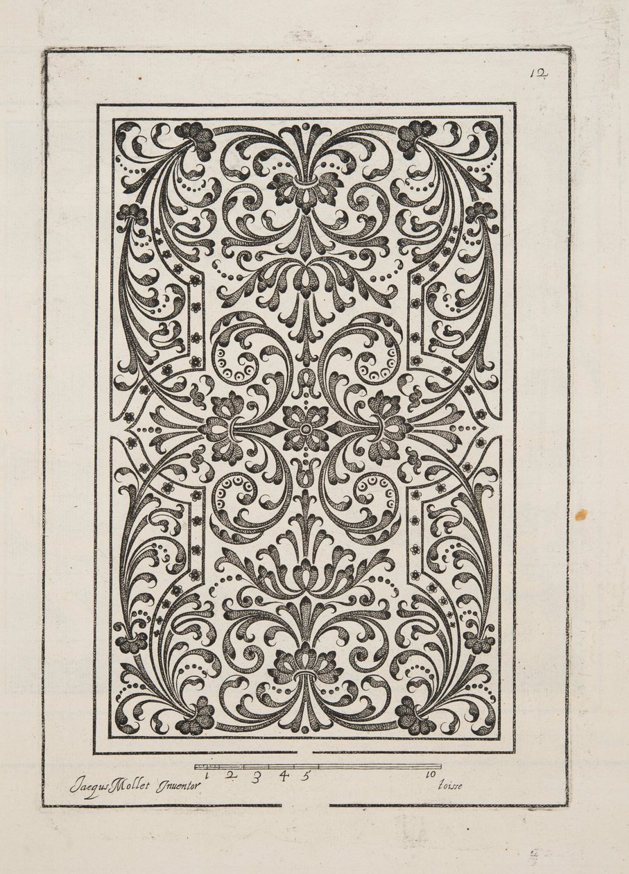 Entwurf für Parterre, aus Theatre des Plans et Jardinages, veröffentlicht 1652 von Jacques Mollet