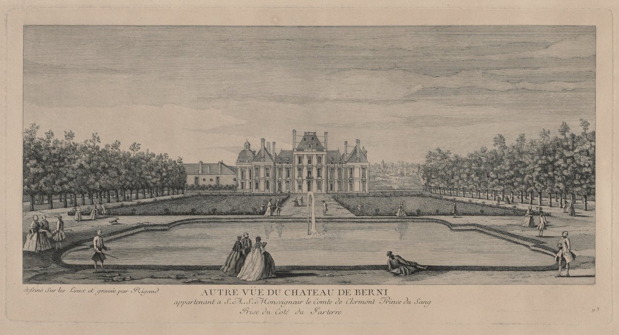 Schloss von Berny aus den Gärten von Jacques Rigaud