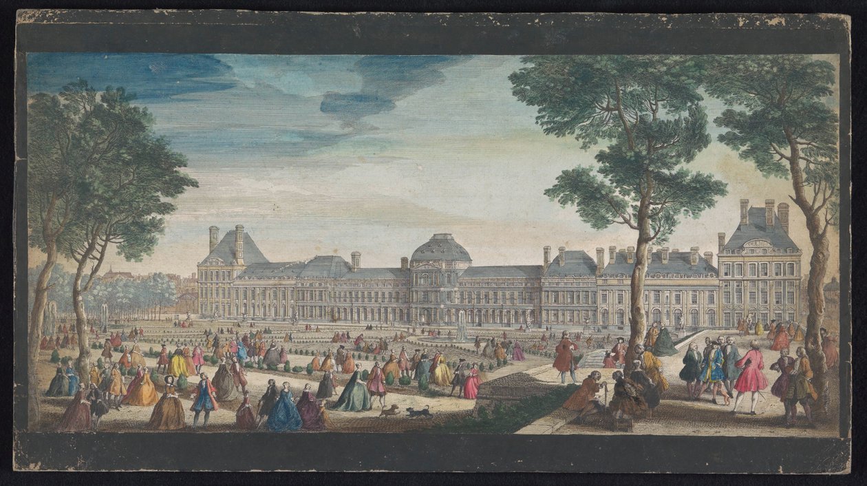 Ansicht des Palais des Tuileries in Paris vom Jardin des Tuileries aus von Jacques Rigaud