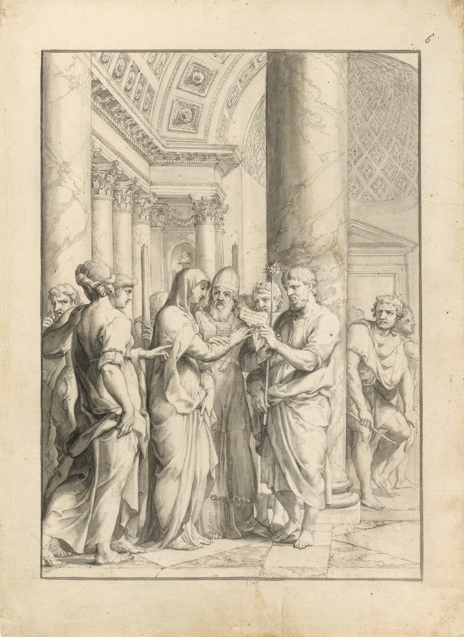 Heirat der Jungfrau, ca. 1640 von Jacques Stella