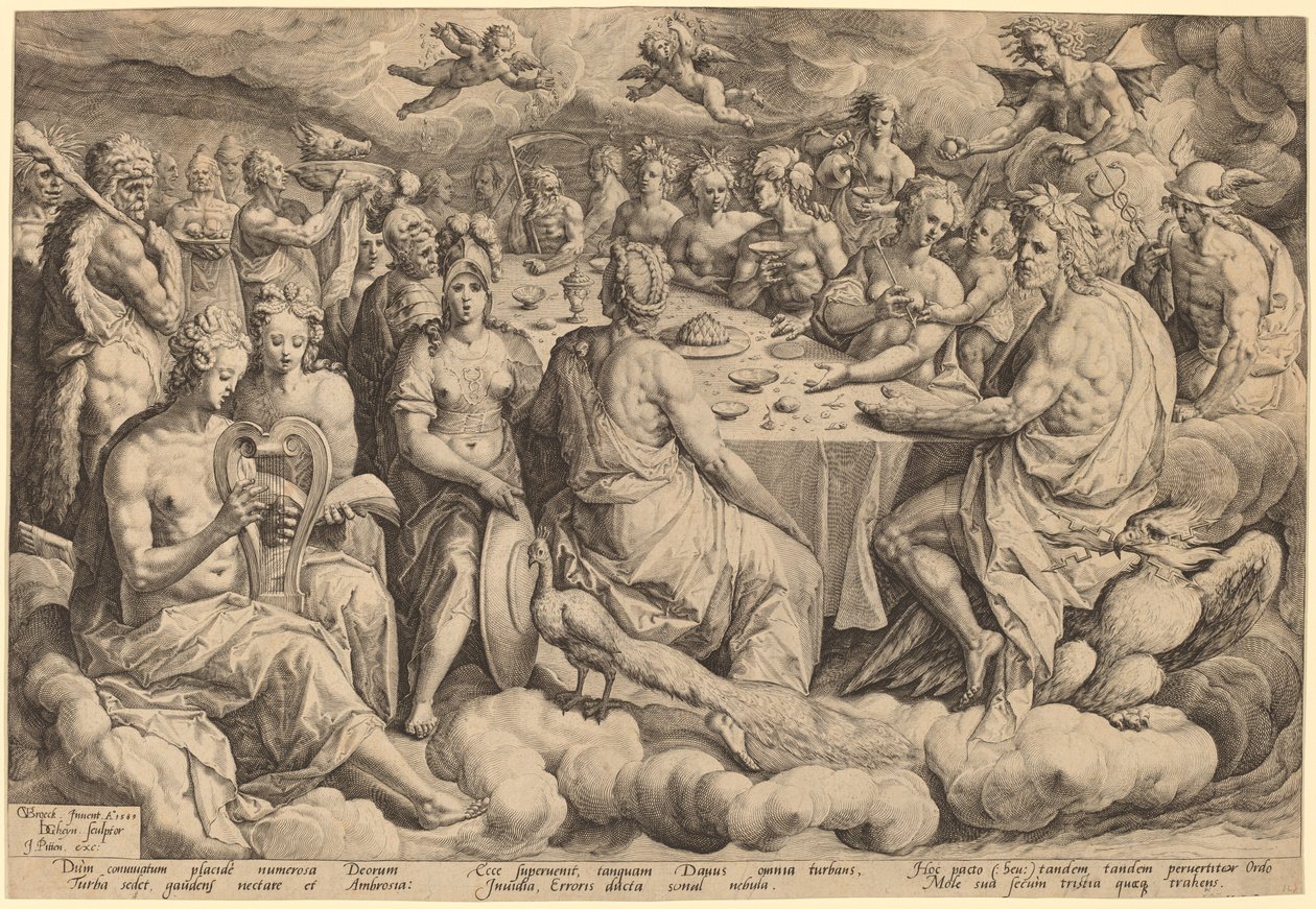 Bankett der Götter bei der Hochzeit von Peleus und Thetis von Jacques de Gheyn II, after Crispen van den Broecke