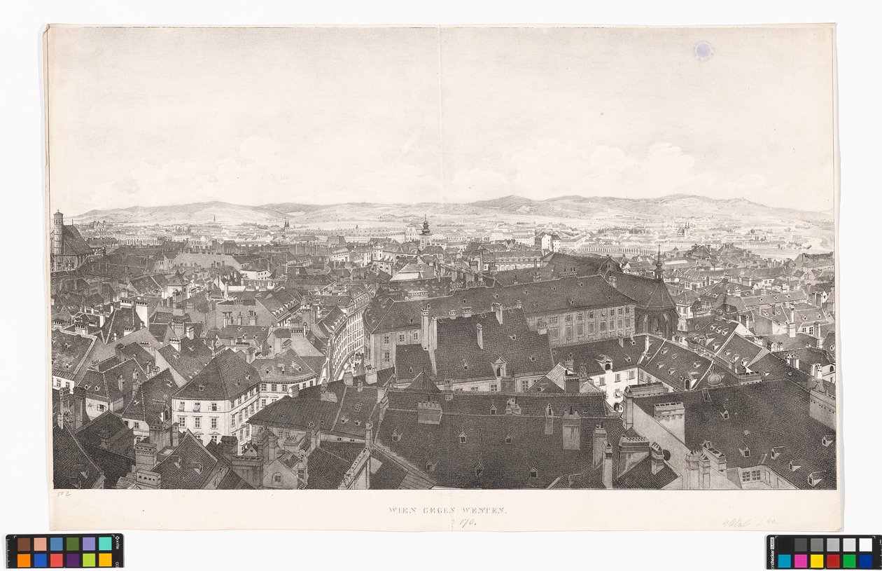 Panorama von Wien nach Westen, von der Peterskirche aus von Jakob Alt